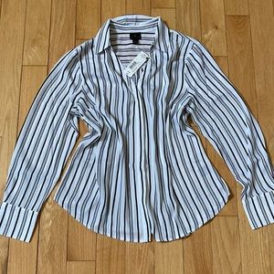 NWT Worthington Striped Button Down Blouse